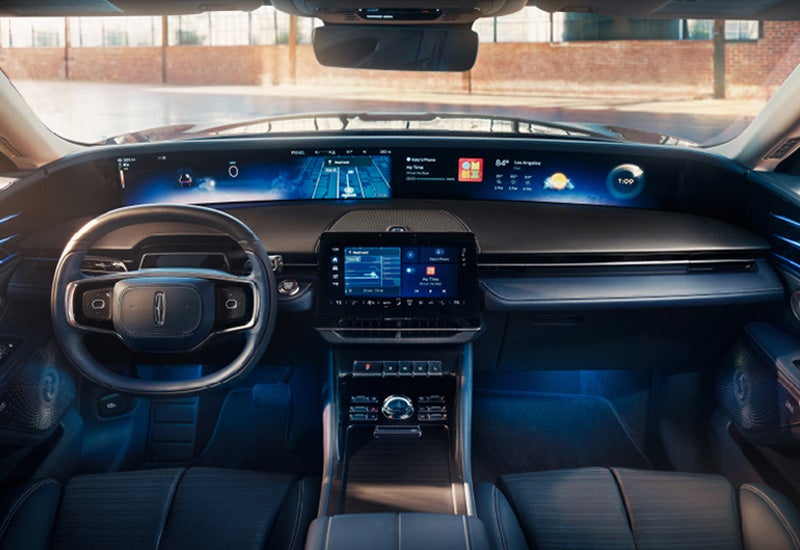 A large panoramic display is shown on the dashboard of a 2024 Lincoln Nautilus® SUV | Holmes Tuttle Lincoln in Tucson AZ