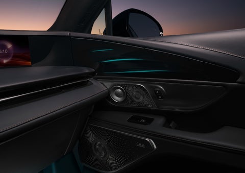 Selectable ambient lighting glows in the passenger door panel. | Holmes Tuttle Lincoln in Tucson AZ