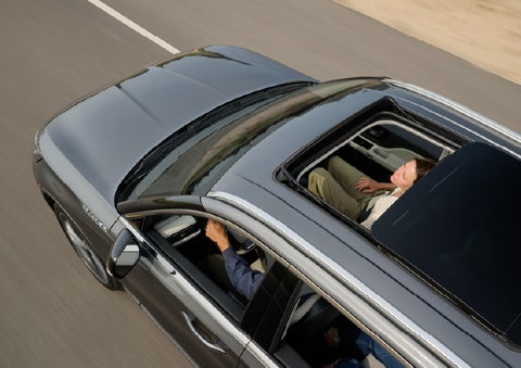 The available panoramic Vista Roof® of a 2027 Lincoln Aviator® SUV is open. | Holmes Tuttle Lincoln in Tucson AZ