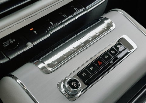 The piano key gear selector of a 2027 Lincoln Aviator® Back Label™ SUV. | Holmes Tuttle Lincoln in Tucson AZ